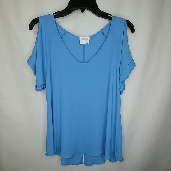 Sienna Sky Tops - Sienna Sky Flowy Cold Shoulder Blouse